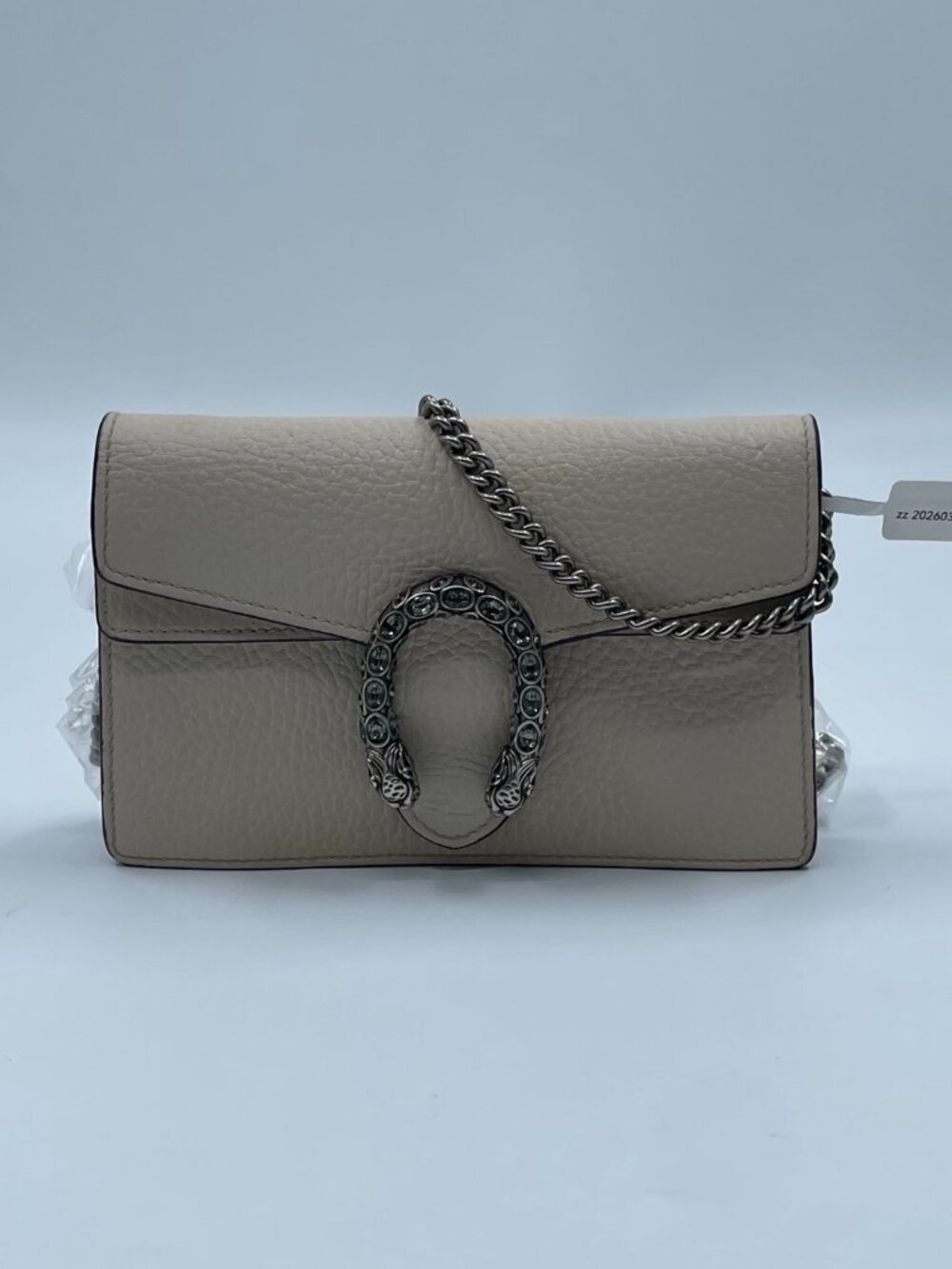 Gucci Dionysus Super Mini Shoulder Bag in Cream Leather